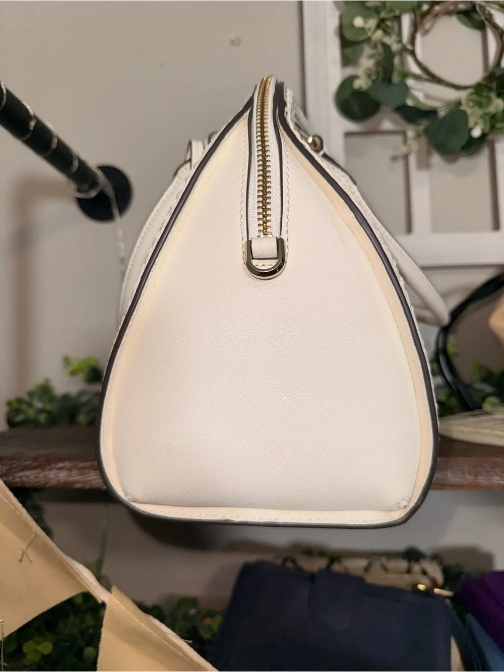 kate spade Straw Tote with White Leather Trim